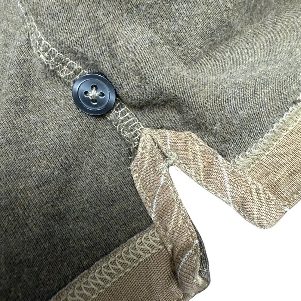Men's BANANA REPUBLIC Fitten Pima Polo Shirt‎ Heather Brown- Size XL